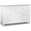 Baby Crib with Changing Table and 6 Drawer Double Dresser Set in White