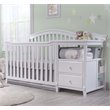 Baby Crib with Changing Table and 6 Drawer Double Dresser Set in White