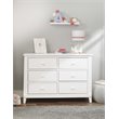 Baby Crib with Changing Table and 6 Drawer Double Dresser Set in White