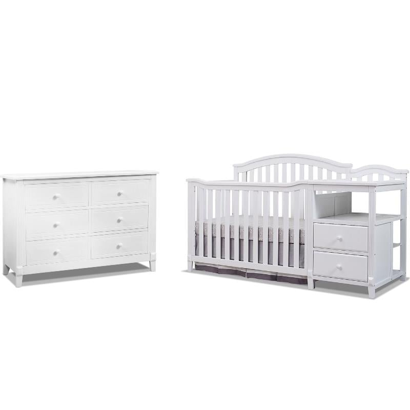 white crib dresser set Stirling Weathered + 2 Piece Child Craft Scout 4-in-1 Convertible