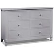 Baby Crib with Changing Table and 6 Drawer Double Dresser Set in Gray