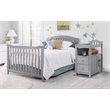 Baby Crib with Changing Table and 6 Drawer Double Dresser Set in Gray