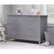 Baby Crib with Changing Table and 6 Drawer Double Dresser Set in Gray