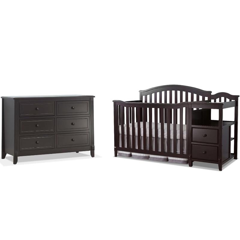 black crib and dresser set Soho 4-Piece Nursery Set, Ebony Child Craft