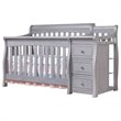 Baby Crib with Changing Table and 6 Drawer Double Dresser Set in Gray