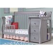 Baby Crib with Changing Table and 6 Drawer Double Dresser Set in Gray