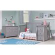 Baby Crib with Changing Table and 6 Drawer Double Dresser Set in Gray