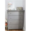 Baby Crib with Changing Table and 4 Drawer Dresser Chest Set in Gray