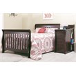Baby Crib with Changing Table and 4 Drawer Dresser Chest Set in Espresso