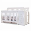 Baby Crib with Changing Table and 4 Drawer Dresser Chest Set in White