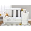 Baby Crib with Changing Table and 4 Drawer Dresser Chest Set in White