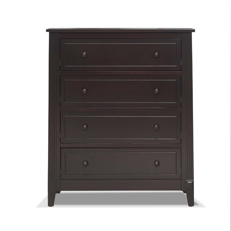 Baby Crib with Changing Table and Dresser Chest 2 Piece Set in Espresso