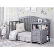 Baby Crib with Changing Table and Dresser Chest 2 Piece Set in Gray