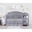 Baby Crib with Changing Table and Dresser Chest 2 Piece Set in Gray