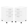 Home Square 2 Piece Wood Filing Cabinet Set with 3 Drawer in White