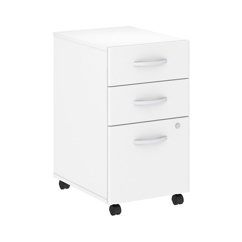 Home Square 2 Piece Wood Filing Cabinet Set with 3 Drawer in White