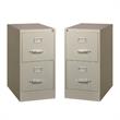 Home Square 2 Piece Deep Metal Vertical Filing Cabinet Set in Light Gray