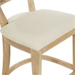 Home Square 2 Piece Coastal Linen Fabric Counter Stool Set in Beige