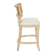 Home Square 2 Piece Coastal Linen Fabric Counter Stool Set in Beige