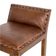 Home Square 2 Piece Mid Century Modern Leather Counter Stool Set in Cognac Tan