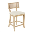 Home Square 3 Piece Coastal Linen Fabric Counter Stool Set in Beige