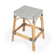 Home Square 3 Piece Rattan Counter Stool Set in Black and White