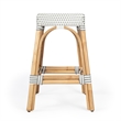 Home Square 2 Piece Rattan Counter Stool Set in Gray and White
