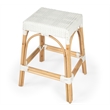 Home Square 3 Piece Rattan Counter Stool Set in White