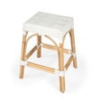 Home Square 3 Piece Rattan Counter Stool Set in White