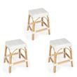 Home Square 3 Piece Rattan Counter Stool Set in White