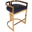 Home Square 2 Piece Faux Leather Counter Stool Set in Gold and Black