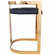 Home Square 3 Piece Faux Leather Counter Stool Set in Gold and Black