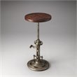 Home Square 3 Piece Industrial Chic Adjustable Bar Stool Set in Dark Brown
