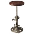 Home Square 2 Piece Industrial Chic Adjustable Bar Stool Set in Dark Brown