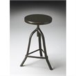 Home Square 2 Piece Metalworks Adjustable Revolving Bar Stool Set in Black