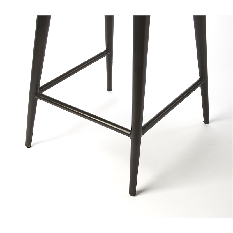 Home Square 2 Piece Saddle Leather Counter Stool Set in Brown