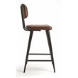Home Square 3 Piece Saddle Leather Counter Stool Set in Brown