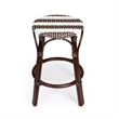 Home Square 2 Piece Rattan Counter Stool Set in Dark Brown and White