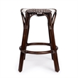 Home Square 2 Piece Rattan Counter Stool Set in Dark Brown and White