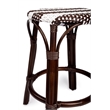 Home Square 3 Piece Rattan Counter Stool Set in Dark Brown and White