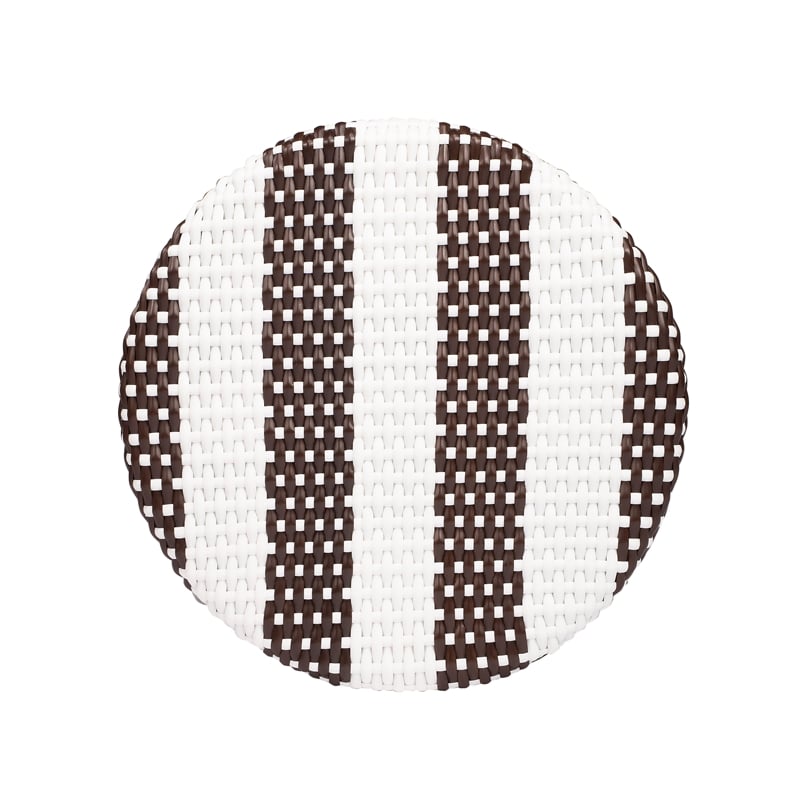 Home Square 3 Piece Rattan Counter Stool Set in Dark Brown and White