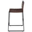 Home Square 2 Piece Urban Woven Leather Counter Stool Set in Brown