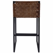 Home Square 2 Piece Urban Woven Leather Counter Stool Set in Brown