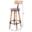 Home Square 2 Piece Mango Wood and Metal Bar Stool Set in Beige