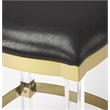 Home Square 2 Piece Acrylic Leather Counter Stool Set in Black