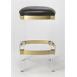 Home Square 2 Piece Acrylic Leather Counter Stool Set in Black