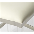 Home Square 2 Piece Acrylic Leather Counter Stool Set in White