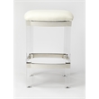 Home Square 3 Piece Acrylic Leather Counter Stool Set in White