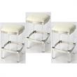 Home Square 3 Piece Acrylic Leather Counter Stool Set in White