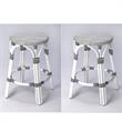 Home Square 2 Piece Rattan Counter Stool Set in Black and White